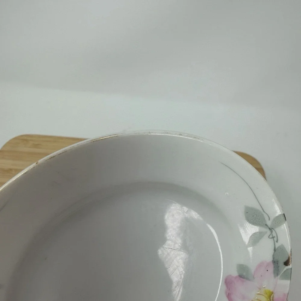 Vintage Noritake Azalea 3 Foot Bowl Mayo Cream Plate 19322 Japan Green Stamp - Picture 10 of 15
